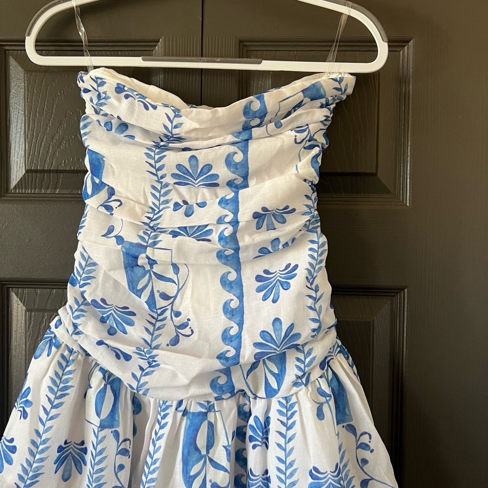 Peppermayo Blue and White Patterned Dress - Picture 2 of 5